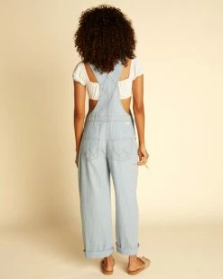 Cheapest 🤩 Billabong Wrangler Well Suited Denim Overalls RODEO BLUE 🌟 -Womens-clothing Shop abjdp00132 billabongw bgb0 bck1 1