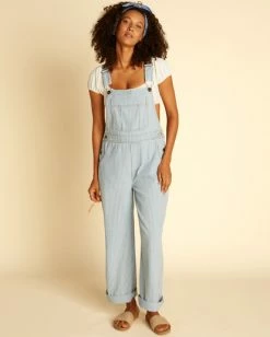 Cheapest 🤩 Billabong Wrangler Well Suited Denim Overalls RODEO BLUE 🌟 -Womens-clothing Shop abjdp00132 billabongw bgb0 frt1 1