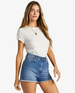 New 💯 Billabong So Cheeky Denim Shorts WASHED DENIM 🛒 -Womens-clothing Shop abjds00111 billabongw brqw sd1 1