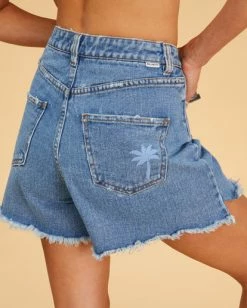 Cheapest 🎁 Billabong Salty Blonde So Vibey Denim Shorts SALTY BLUE 🧨 -Womens-clothing Shop abjds00133 billabongw syl dtl2 1
