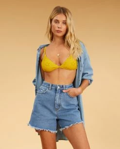 Cheapest 🎁 Billabong Salty Blonde So Vibey Denim Shorts SALTY BLUE 🧨 -Womens-clothing Shop abjds00133 billabongw syl frt1 1
