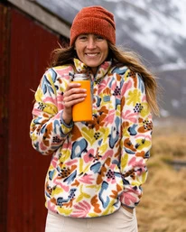 Deals π Billabong A/Div Boundary Mock 3 Half-Zip Pullover Sweatshirt BLACK MULTI π