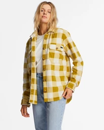 Best reviews of 🎁 Billabong A/Div Forge Fleece Flannel Shacket WHITE/BLACK 🔥