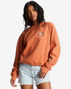Promo 🛒 Billabong Here We Go Graphic Crewneck Sweatshirt ANTIQUE WHITE ⌛ -Womens-clothing Shop abjft00344 billabongw brk frt1 1