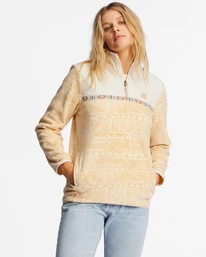 Best Pirce 👍 Billabong Boundary Lite Mock Neck Sweatshirt DESERT SAND ✔️