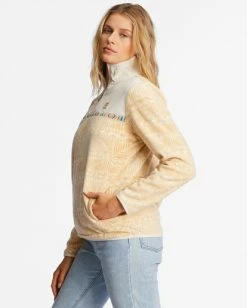 Best Pirce 👍 Billabong Boundary Lite Mock Neck Sweatshirt DESERT SAND ✔️ -Womens-clothing Shop abjft00361 billabongw ded sd1 1