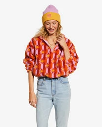 Budget 🎉 Billabong X Smiley Cozy Smiles Sweatshirt ORANGE KISS 🤩