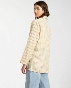 Budget 🥰 Billabong Safari Check Blazer Jacket MULTI ⌛ -Womens-clothing Shop abjjk00123 billabongw mul bck1 1