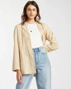 Budget 🥰 Billabong Safari Check Blazer Jacket MULTI ⌛ -Womens-clothing Shop abjjk00123 billabongw mul sd1 1