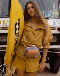 Promo 🧨 Billabong A/Div Trail Along Anorak Pullover Jacket WILD HONEY 🔥