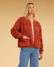 Top 10 🌟 Billabong Salty Blonde Cozy Shore Bomber Jacket SIPPIN COCONUTS ❤️