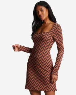 Discount 😀 Billabong Still Your Girl Long Sleeve Jersey 👗 Dress BRICK 🌟 -Womens-clothing Shop abjkd00196 billabongw brk sd1 1