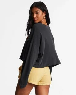 Cheapest 🧨 Billabong Beach Boyfriend Long Sleeve Crop Top OFF BLACK 1 🔥 -Womens-clothing Shop abjkt00282 billabongw bsd bck1 1