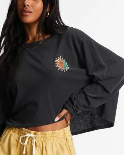 Cheapest 🧨 Billabong Beach Boyfriend Long Sleeve Crop Top OFF BLACK 1 🔥 -Womens-clothing Shop abjkt00282 billabongw bsd dtl1 1