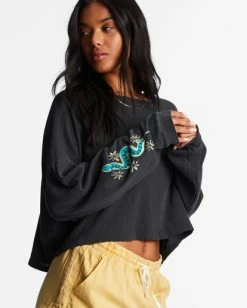 Cheapest 🧨 Billabong Beach Boyfriend Long Sleeve Crop Top OFF BLACK 1 🔥 -Womens-clothing Shop abjkt00282 billabongw bsd dtl2 1