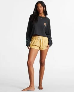 Cheapest 🧨 Billabong Beach Boyfriend Long Sleeve Crop Top OFF BLACK 1 🔥 -Womens-clothing Shop abjkt00282 billabongw bsd frt9 1