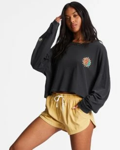Cheapest 🧨 Billabong Beach Boyfriend Long Sleeve Crop Top OFF BLACK 1 🔥 -Womens-clothing Shop abjkt00282 billabongw bsd sd1 1