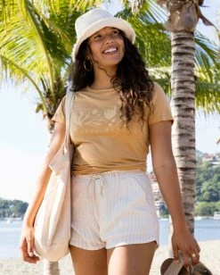 Promo ⭐ Billabong Natural Wonder Graphic T-Shirt CANYON KHAKI ❤️ -Womens-clothing Shop abjkt00333 billabongl cyk frt1 1