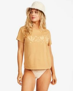 Promo ⭐ Billabong Natural Wonder Graphic T-Shirt CANYON KHAKI ❤️ -Womens-clothing Shop abjkt00333 billabongw cyk frt1 1