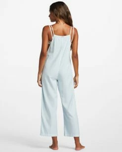 New 🌟 Billabong Beach Cruiser Wide-Leg Overalls SUNSET GOLD ⭐ -Womens-clothing Shop abjnp00234 billabongw bfw0 bck1 1