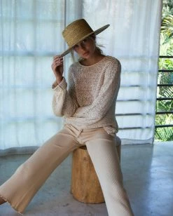 Discount 💯 Billabong Out And About High-Waisted Knit Pants DESERT SAND 👍 -Womens-clothing Shop abjnp00239 billabongl ded frt1 1