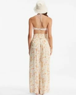 Flash Sale 🤩 Billabong New Waves 2 Wide-Leg Pants WHITE/MULTI 😉 -Womens-clothing Shop abjnp00263 billabongw wmu bck1 1
