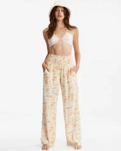 Flash Sale 🤩 Billabong New Waves 2 Wide-Leg Pants WHITE/MULTI 😉 -Womens-clothing Shop abjnp00263 billabongw wmu frt1 1