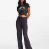 Outlet 🤩 Billabong So Easy Elastic-Waist Knit Pants OFF BLACK ❤️ -Womens-clothing Shop abjnp00299 billabongw ob1 frt1