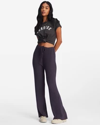 Outlet 🤩 Billabong So Easy Elastic-Waist Knit Pants OFF BLACK ❤️