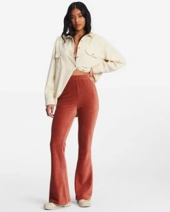 Best reviews of 😍 Billabong Hit A Cord High-Waisted Corduroy Flared Pants SWEET CHOCOLATE ⌛ -Womens-clothing Shop abjnp00329 billabongw cnn0 frt1 1