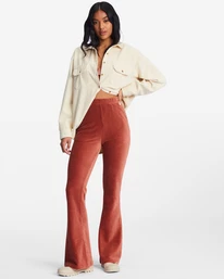 Best reviews of 😍 Billabong Hit A Cord High-Waisted Corduroy Flared Pants SWEET CHOCOLATE ⌛