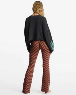 Best Sale ❤️ Billabong New Heights Flared Pants BRICK 💯 -Womens-clothing Shop abjnp00331 billabongw brk bck1 2