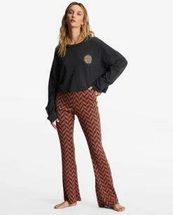 Best Sale ❤️ Billabong New Heights Flared Pants BRICK 💯 -Womens-clothing Shop abjnp00331 billabongw brk frt1 3