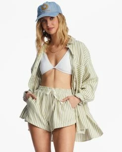 Flash Sale 🎉 Billabong Road Trippin Elastic Waist Shorts LIT SKIES 👍 -Womens-clothing Shop abjns00100 billabongw avo frt1 1