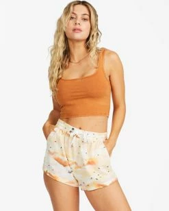 Promo 👍 Billabong Road Trippin Elastic Waist Shorts MULTI 😀 -Womens-clothing Shop abjns00185 billabongw mul frt1 1