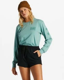 Flash Sale 😍 Billabong A/Div Relaxed Adventure Shorts SWEET MOSS 🤩 -Womens-clothing Shop abjns00193 billabongw blk frt1 1