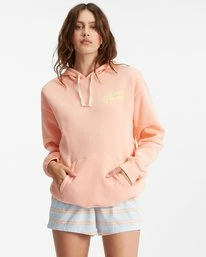 New 🛒 Billabong Hello 🌞 Summer Pullover Hoodie PEACH PIT 👏