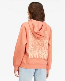 Outlet 😉 Billabong Here To Stay Graphic Hoodie TERRACOTTA ✨ -Womens-clothing Shop abjsf00310 billabongw tca bck1 1