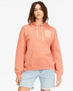 Outlet 😉 Billabong Here To Stay Graphic Hoodie TERRACOTTA ✨ -Womens-clothing Shop abjsf00310 billabongw tca frt1 1