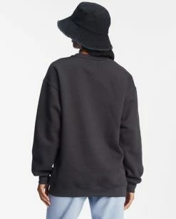 Cheapest 😀 Billabong Golden Wonder Oversized Graphic Crewneck Sweatshirt OFF BLACK 🔥 -Womens-clothing Shop abjsf00377 billabongw ofb bck1 1