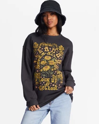 Cheapest 😀 Billabong Golden Wonder Oversized Graphic Crewneck Sweatshirt OFF BLACK 🔥