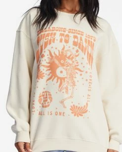 Best Sale ✔️ Billabong All Is One Graphic Crewneck Sweatshirt ANTIQUE WHITE ⭐ -Womens-clothing Shop abjsf00378 billabongw anw dtl1 1