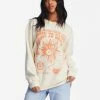 Best Sale ✔️ Billabong All Is One Graphic Crewneck Sweatshirt ANTIQUE WHITE ⭐ -Womens-clothing Shop abjsf00378 billabongw anw frt1