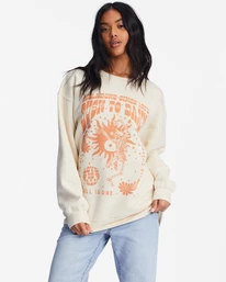 Best Sale βοΈ Billabong All Is One Graphic Crewneck Sweatshirt ANTIQUE WHITE β