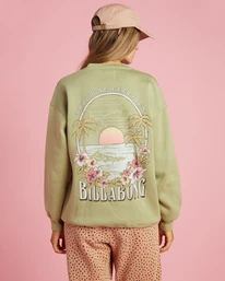 Budget ❤️ Billabong Tropical Feelings Crewneck Sweatshirt AVOCADO 🤩