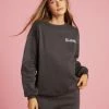 Best Pirce ✨ Billabong This Wave Crewneck Sweatshirt OFF BLACK ✨ -Womens-clothing Shop abjsf00429 billabongw ofb frt1