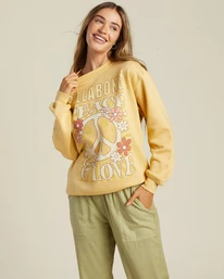Buy 👏 Billabong Peace And Love Crewneck Sweatshirt MELLOW DAZE 🥰