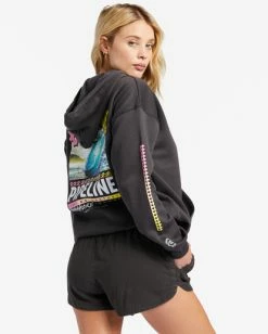Brand new ❤️ Billabong Pipeline Poster Hoodie OFF BLACK ⌛ -Womens-clothing Shop abjsf00455 billabongw ofb bck1 1