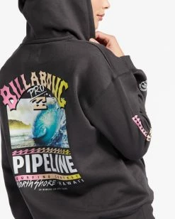 Brand new ❤️ Billabong Pipeline Poster Hoodie OFF BLACK ⌛ -Womens-clothing Shop abjsf00455 billabongw ofb dtl1 1