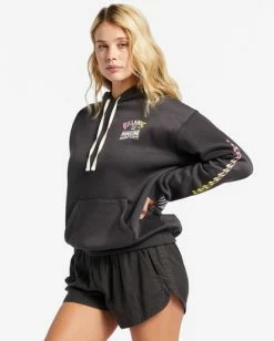 Brand new ❤️ Billabong Pipeline Poster Hoodie OFF BLACK ⌛ -Womens-clothing Shop abjsf00455 billabongw ofb sd1 1